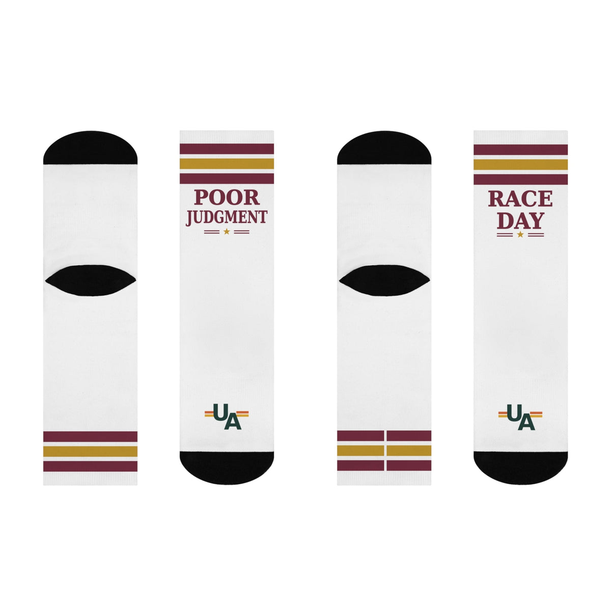 Race Day/Poor Judgment, Cushioned Crew Socks