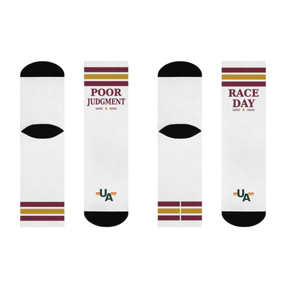 Race Day/Poor Judgment, Cushioned Crew Socks