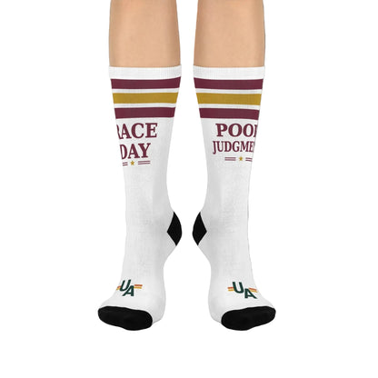 Race Day/Poor Judgment, Cushioned Crew Socks